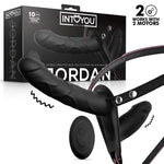 Jordan Arnés Dildo Doble con Vibración y Control Remoto - Intoyou - Arneses con pene o dildo Strap-On