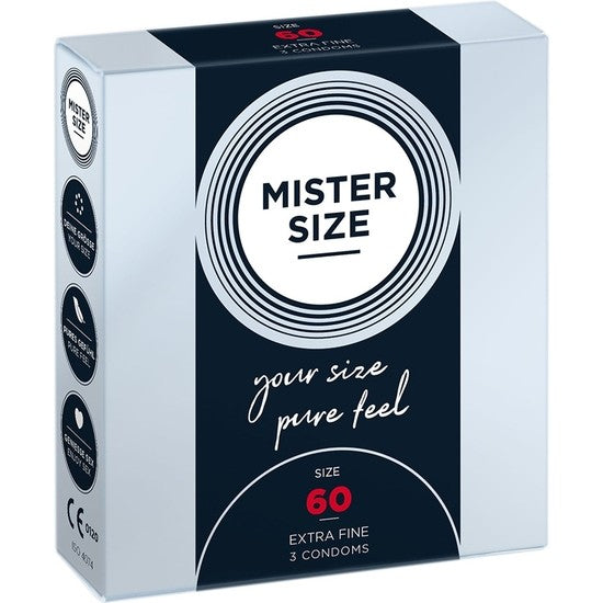 Mister Size Talla 60 Caja 3 uds extrafinos - Mister Size - Comprar preservativos o condones