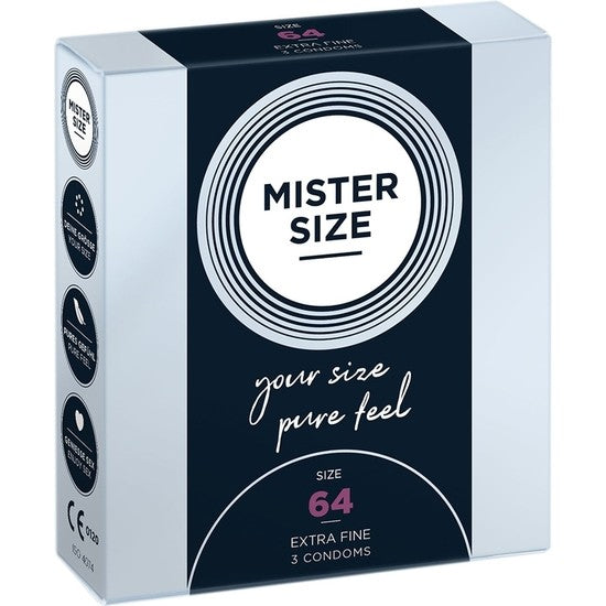 Mister Size Talla 64 Caja 3 uds extrafinos - Mister Size - Comprar preservativos o condones