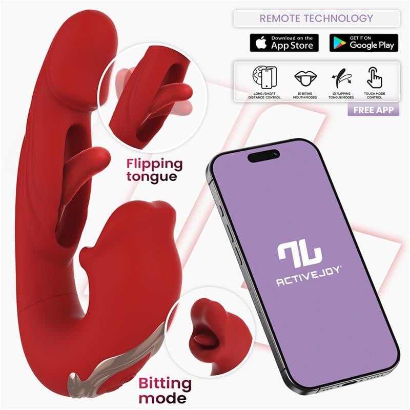 Mouty Vibrador con Mordisqueo y Flipping con App - Intoyou App Series - Vibradores
