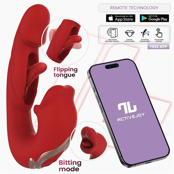 Mouty Vibrador con Mordisqueo y Flipping con App - Intoyou App Series - Vibradores