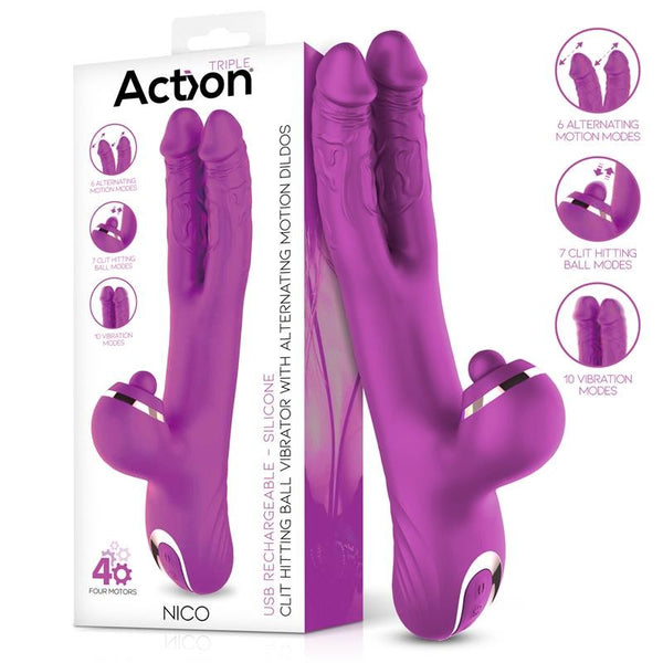 Nico Vibrador con Dos Dildos - Action - Vibradores