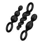 Pack de 3 Plugs Silicona Negro 0