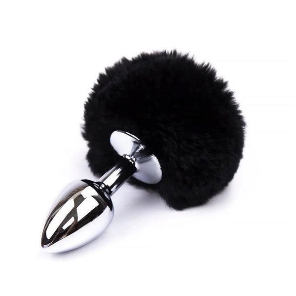 Plug Anal con Pompón Negro Talla S - AfterDark - Plugs anales