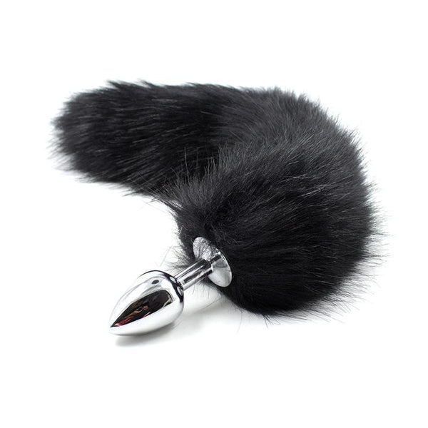 Plug anal con cola negra 40 cm - Fetish Addict - Plugs anales