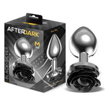 Plug de Metal con Rosa Negra en la Base Talla M - AfterDark - Plugs anales