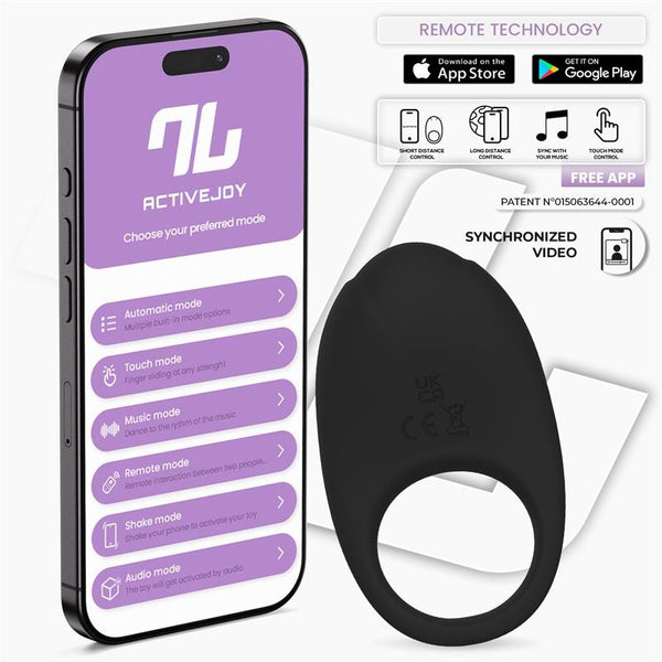 Anillo Vibrador Ringo con APP Negro - Intoyou App Series - Anillo vibrador para el pene (con y sin vibración)
