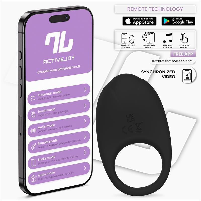 Anillo Vibrador Ringo con APP Negro - Intoyou App Series - Anillo vibrador para el pene (con y sin vibración)