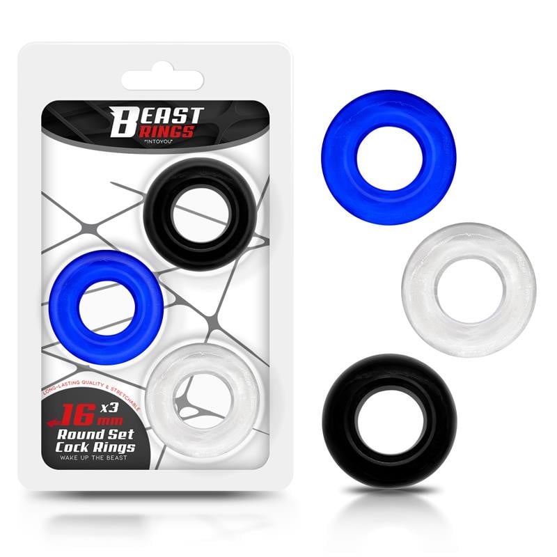 Set 3 Anillos para el Pene  Colores - Beast Rings - Anillo vibrador para el pene (con y sin vibración)