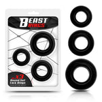 Set 3 Anillos para el Pene Flexibles Negros 0