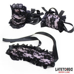 Set de 2 Piezas Antifaz y Esposas de Encaje - Latetobed - Esposas para BDSM