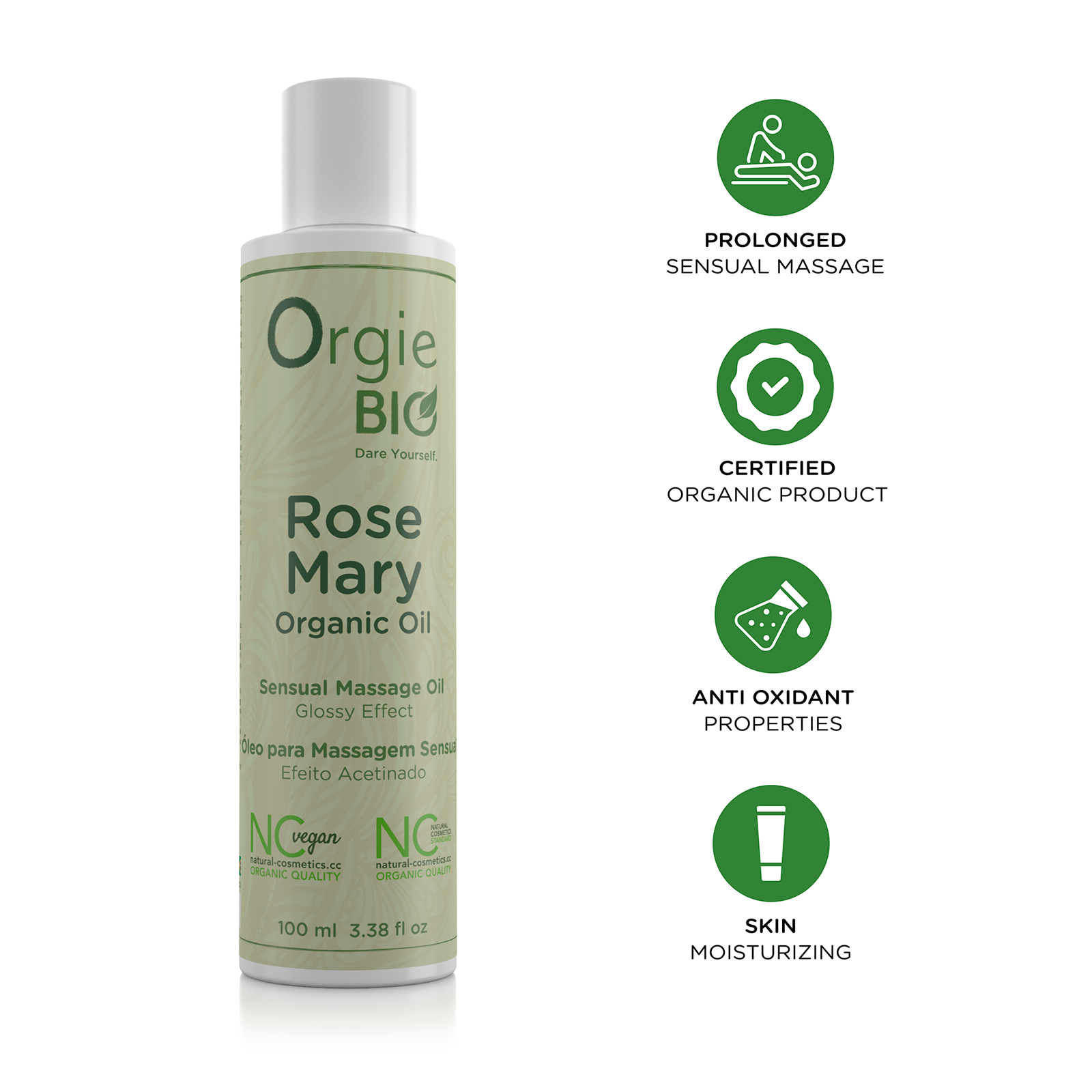 Aceite Masaje Organico RoseMary 100 ml - Orgie - Aceite para masajes eróticos
