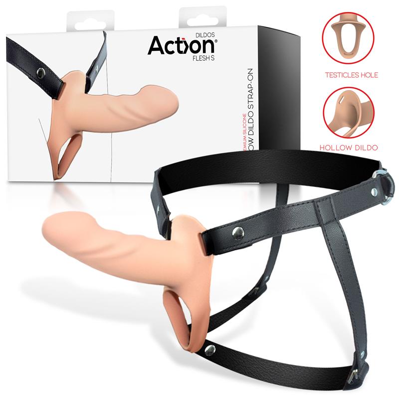 Arnés Strap-On con Dildo Hueco Silicona Talla S