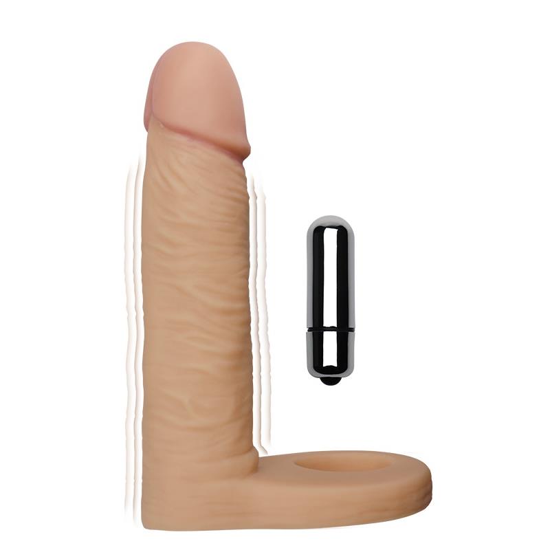 Dildo Anal Vibrador con Anilla para Pene