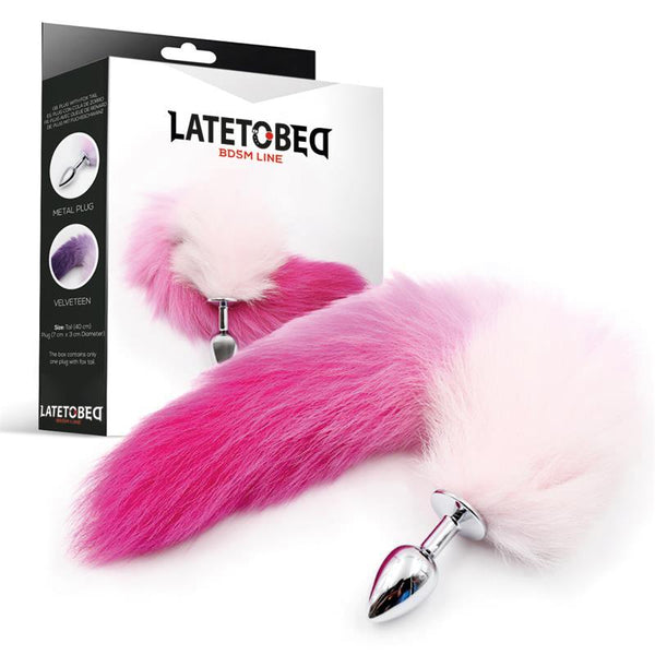 Plug Anal con Cola Rosa y Blanca Talla S - Latetobed - Plugs anales