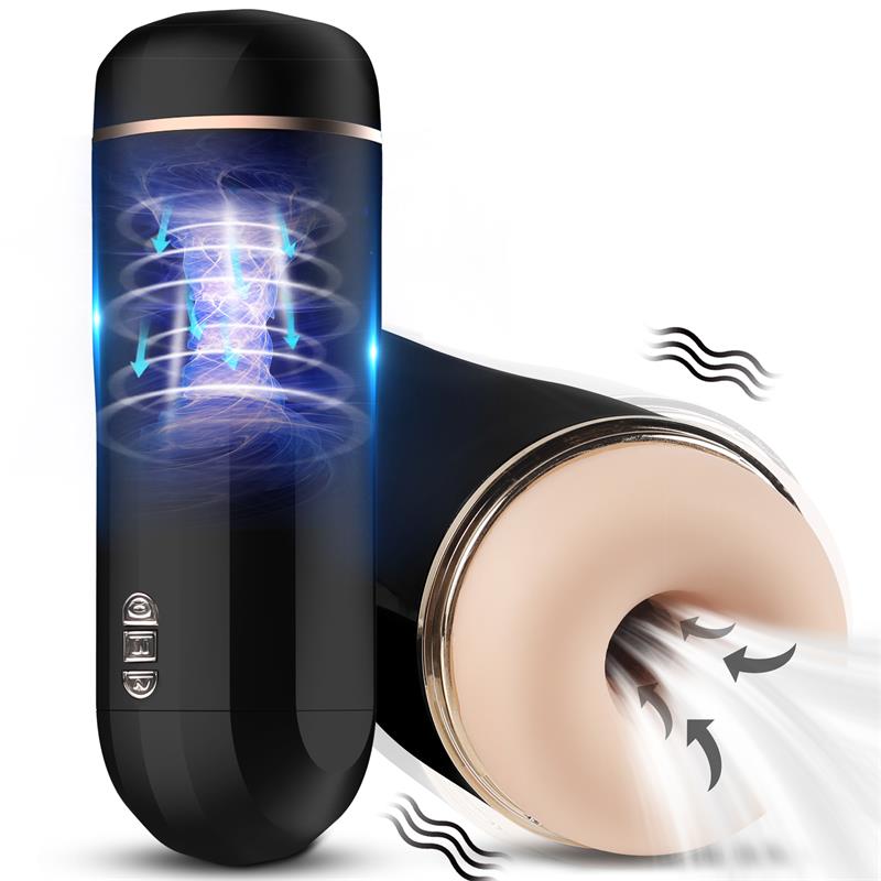 SHEQU - SNOW MASTURBADOR VAGINA CON VIBRACIÓN Y SUCCIONADOR