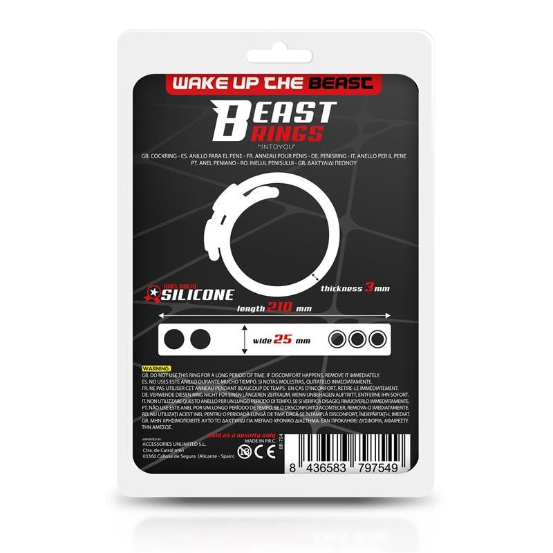 Anillo Pene Ajustable Silicona Sólida 15-21 cm - Beast Rings - Anillo vibrador para el pene (con y sin vibración) (4)