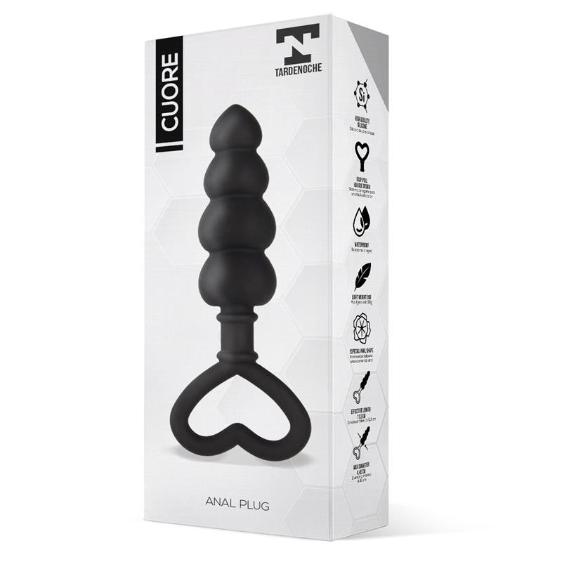 Cuore Plug Anal Silicona Negro - Tardenoche - Plugs anales (3)