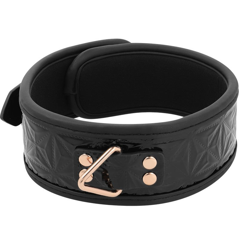 Collar negro cuero vegano 1