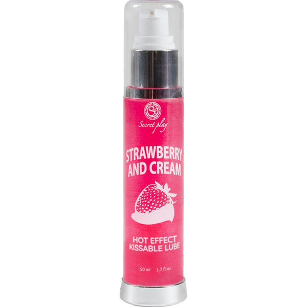 Lubricante Efecto Calor Fresas con nata - Secret Play - Lubricantes sexuales