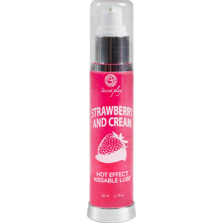 Lubricante Efecto Calor Fresas con nata - Secret Play - Lubricantes sexuales