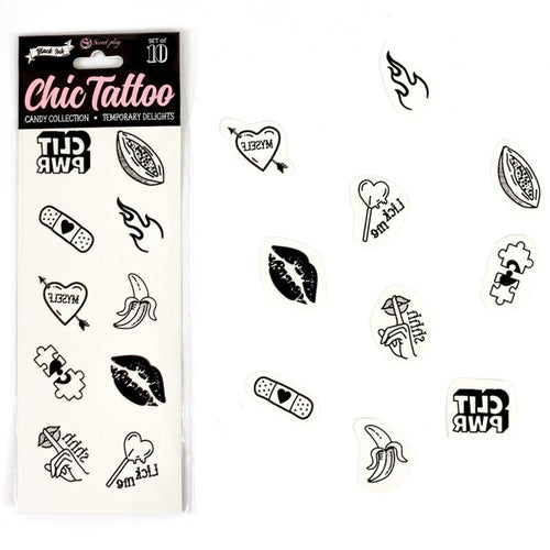 10 Tatuajes Temporales Candy - Secret Play - Despedidas y bromas