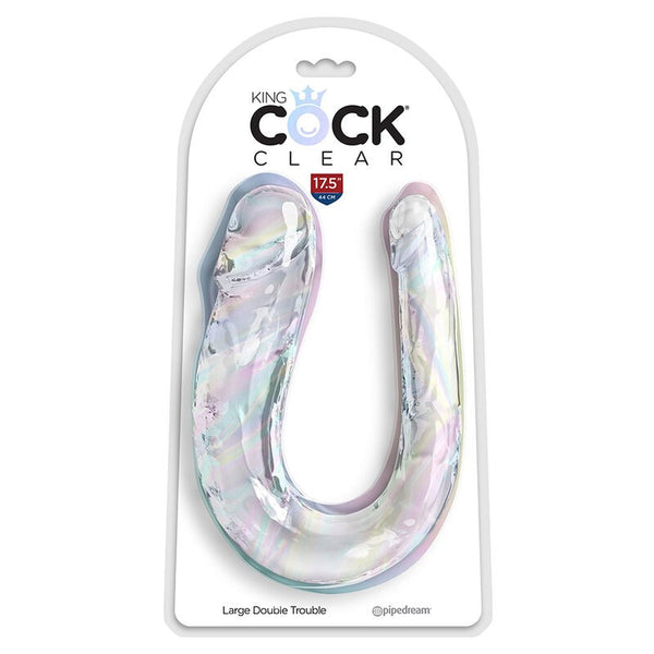 Double Trouble Dildo Doble 44 cm Transparente