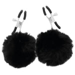 Pinzas para pezones con pompón - Darkness - Kits para BDSM