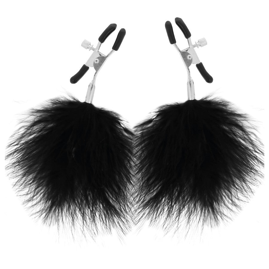 Pinzas para pezones con plumas - Darkness - Kits para BDSM