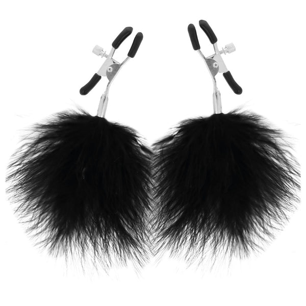 Pinzas para pezones con plumas - Darkness - Kits para BDSM