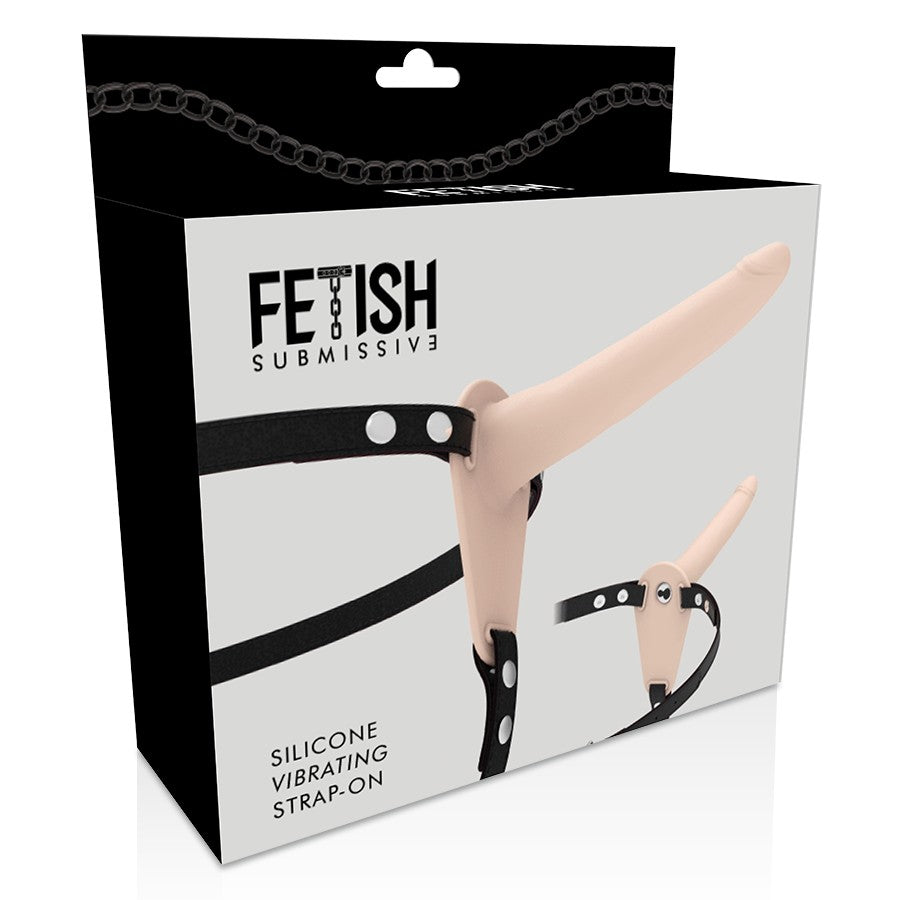 Arnés vibrador silicona 15cm - FetishSubmissive - Arneses con pene o dildo Strap-On (2)