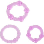 Juego Tres Anillos Pene Lila - SevenCreations - Anillo vibrador para el pene (con y sin vibración)