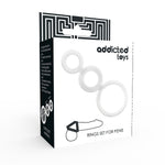 Set anillos pene y testículos - Addicted Toys - Anillo vibrador para el pene (con y sin vibración) (2)