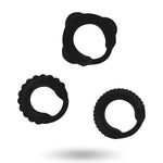 Set 3 anillos pene color negro - Addicted Toys - Anillo vibrador para el pene (con y sin vibración) (2)