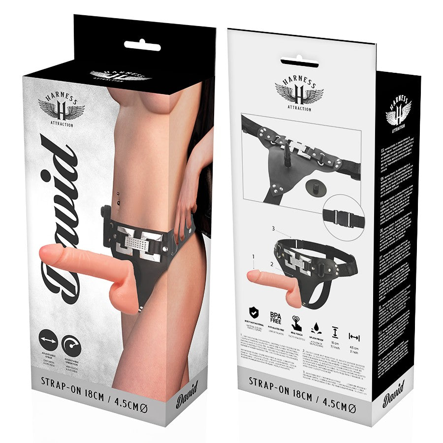 Arnés Deluxe Realístico 18 cm - HarnessAttraction - Arneses con pene o dildo Strap-On (2)