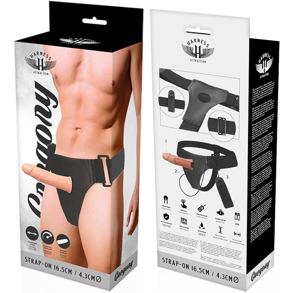 Arnés Hueco Gregory con vibrador 16,5 cm