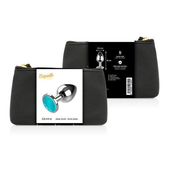 Plug anal M Cristal Azul 3.5 cm