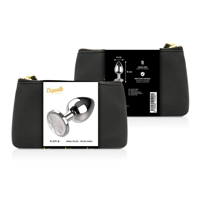 Plug anal L Cristal Plateado 4 cm 1