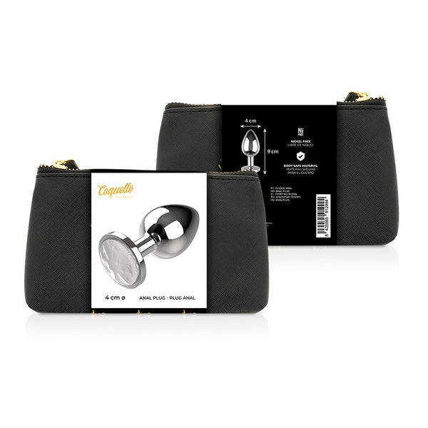Plug anal L Cristal Plateado 4 cm