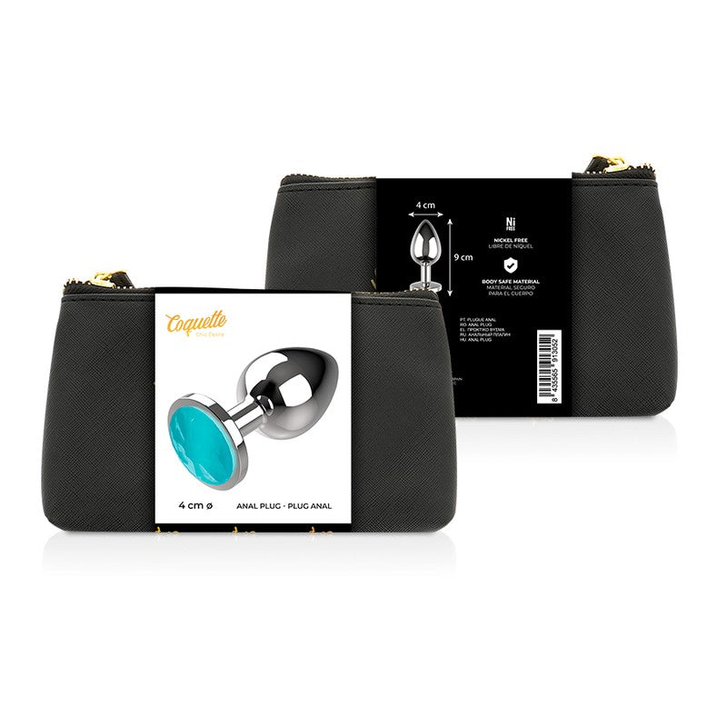 Plug anal L Cristal Azul 4 cm 1