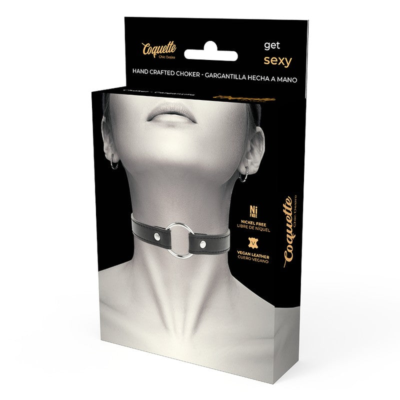 Collar Cuero Vegano - Coquette - Lencería erotica (2)
