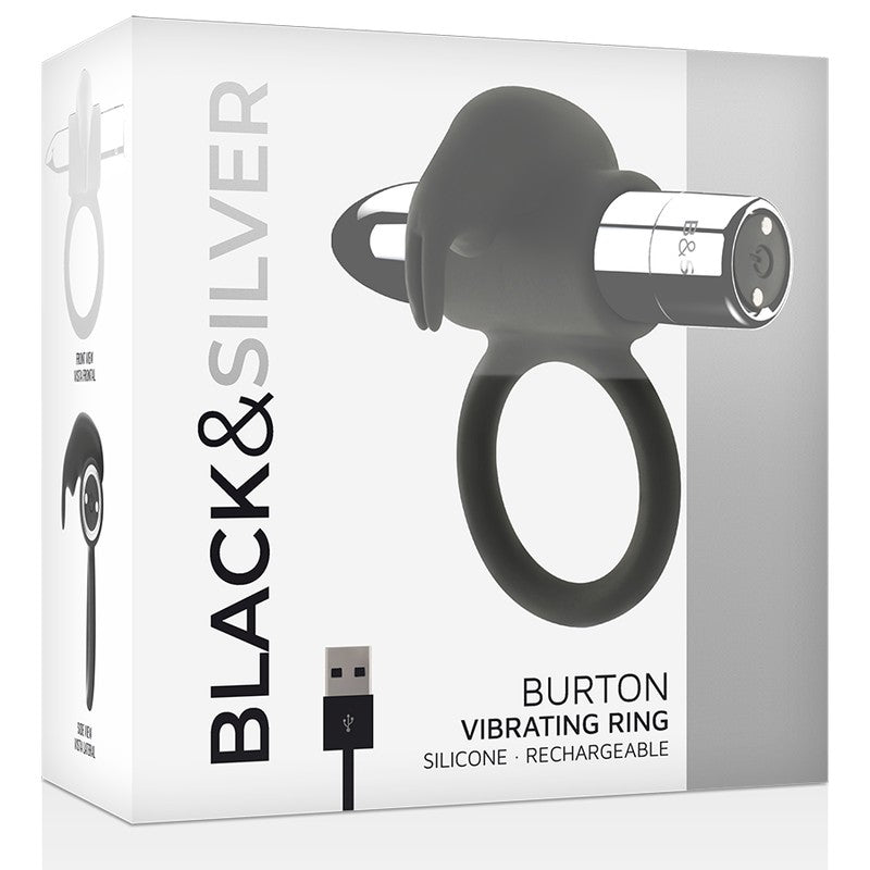 Silver Burton - Black Silver - Anillo vibrador para el pene (con y sin vibración) (2)