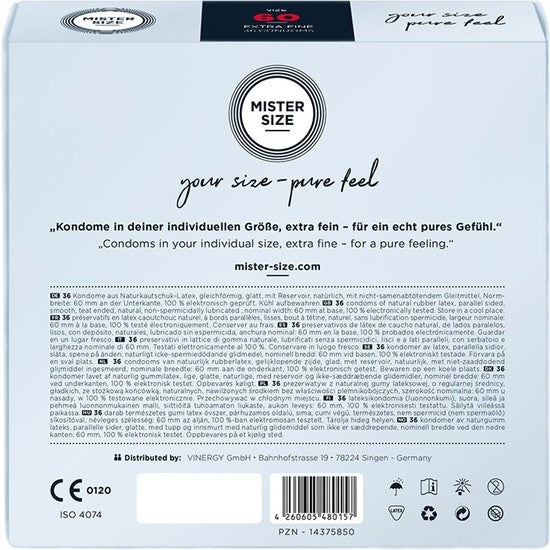 Mister Size Talla 60 Caja 36 uds extrafinos