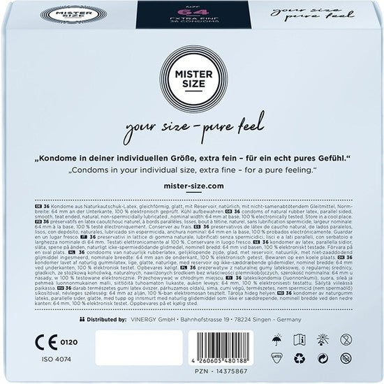 Mister Size Talla 64 Caja 36 uds extrafinos