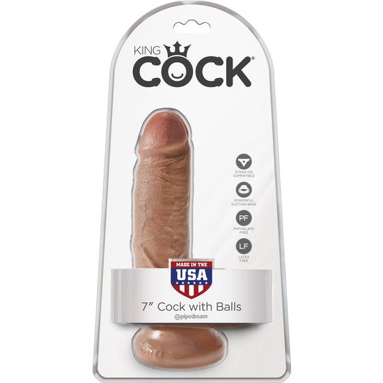 KC 7 con testículos y marrón 18 cm - KingCock - Dildos o Consoladores (3)