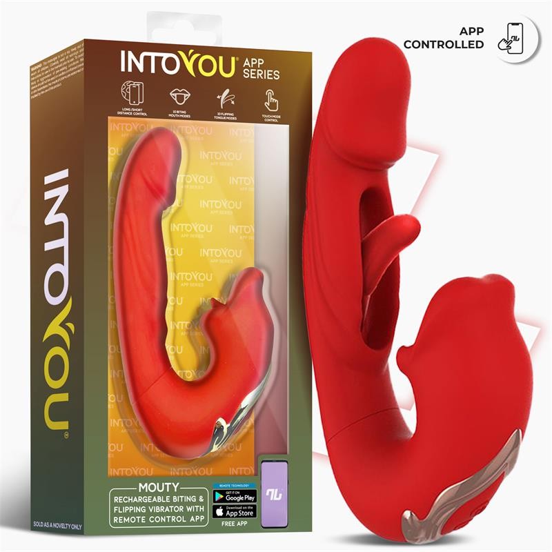 Mouty Vibrador con Mordisqueo y Flipping con App - Intoyou App Series - Vibradores (2)