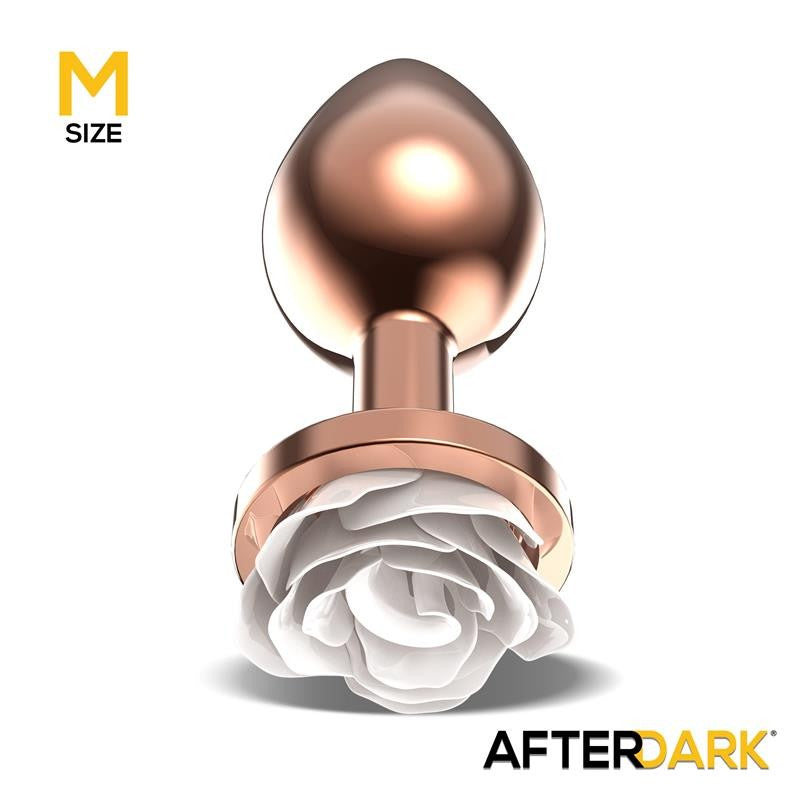 Plug de Metal Rosa Blanca Talla M - AfterDark - Plugs anales (3)