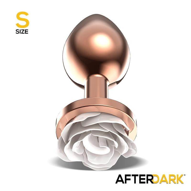 Plug de Metal Rosa Blanca Talla S - AfterDark - Plugs anales (3)