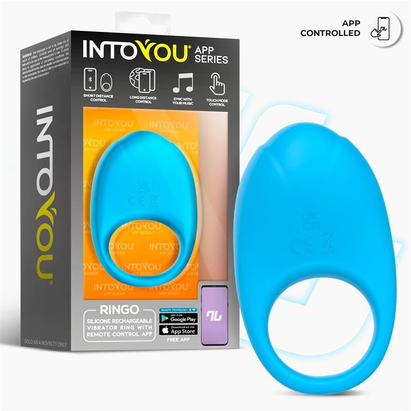 Anillo Vibrador Ringo con APP Azul - Intoyou App Series - Anillo vibrador para el pene (con y sin vibración) (2)
