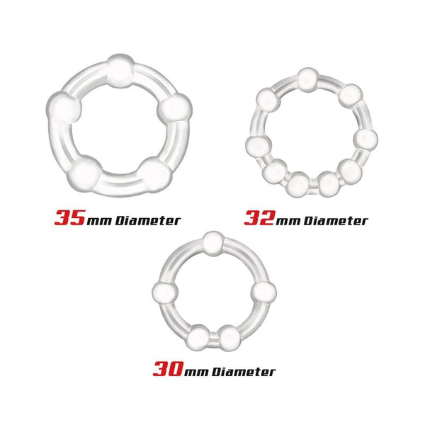Set 3 Anillos para el Pene Transparente